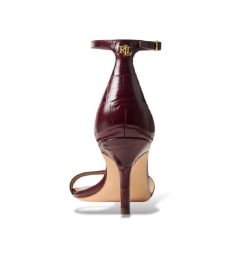 Lauren Ralph Lauren Sandalias Allie con repujado de cocodrilo burdeos