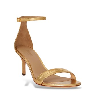 Lauren Ralph Lauren Sandalias Allie repujada metalizada dorado