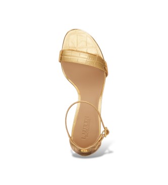 Lauren Ralph Lauren Sandalias Allie repujada metalizada dorado