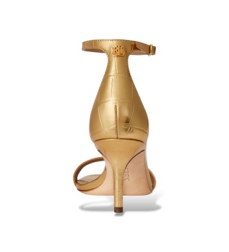 Lauren Ralph Lauren Sandalias Allie repujada metalizada dorado