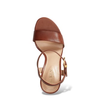Lauren Ralph Lauren Sandalias Gwen de piel bru�ida marr�n