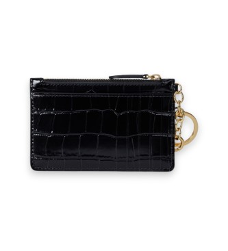 Lauren Ralph Lauren Porte-cartes en cuir avec fermeture éclair noir