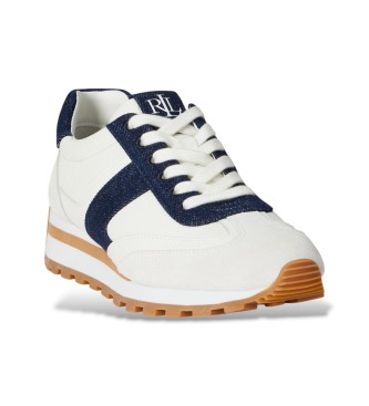 Lauren Ralph Lauren Zapatilla Dani de piel y ante con denim blanco