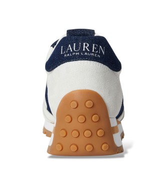 Lauren Ralph Lauren Zapatilla Dani de piel y ante con denim blanco
