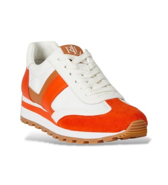 Lauren Ralph Lauren Zapatillas deportiva Dani de piel naranja