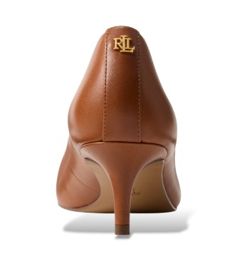 Lauren Ralph Lauren Brown leather Adrienne court shoe