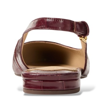 Lauren Ralph Lauren Londyn bordo ravni čevlji s krokodiljim učinkom