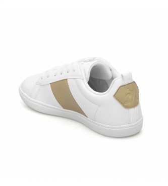 Le Coq Sportif Sapatos de couro GS de corte clssico branco, dourado