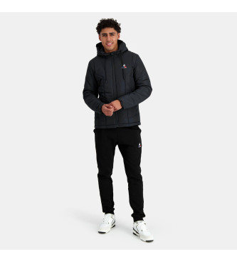 Le Coq Sportif Black hooded down jacket