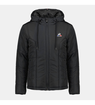 Le Coq Sportif Black hooded down jacket