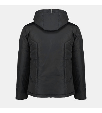 Le Coq Sportif Black hooded down jacket