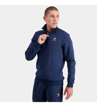 Le Coq Sportif Sweatshirt com meio fecho de correr azul-marinho