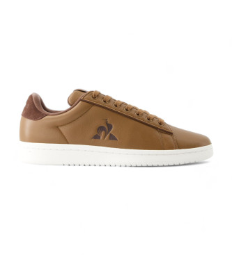 Le Coq Sportif Skórzane trampki Court Clean w kolorze brązowym