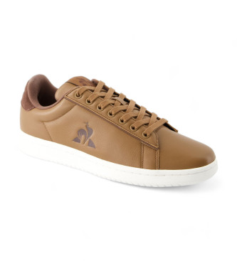 Le Coq Sportif Skórzane trampki Court Clean w kolorze brązowym