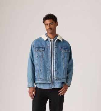 Levi's Veste Relaxed Fit Sherpa Trucker bleue