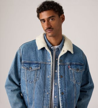 Levi's Veste Relaxed Fit Sherpa Trucker bleue