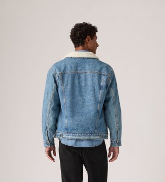 Levi's Veste Relaxed Fit Sherpa Trucker bleue