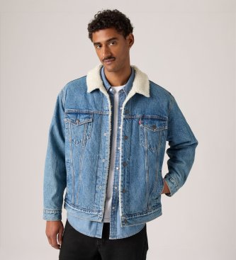Levi's Veste Relaxed Fit Sherpa Trucker bleue