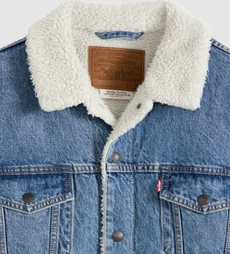 Levi's Veste Relaxed Fit Sherpa Trucker bleue