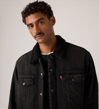 Levi's Veste Relaxed Fit Sherpa Trucker noire