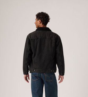 Levi's Veste Relaxed Fit Sherpa Trucker noire