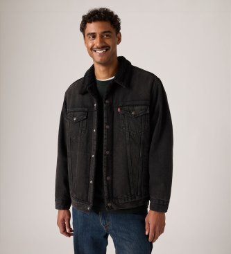 Levi's Veste Relaxed Fit Sherpa Trucker noire