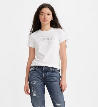 Levi's T-shirt Logotipo perfeito branco 