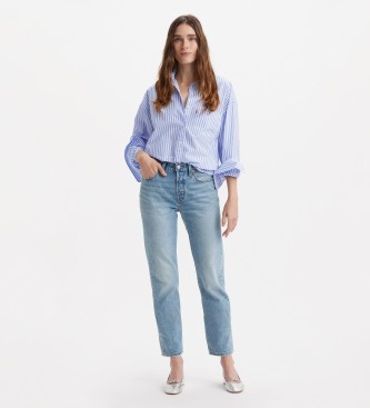 Levi's 501 Jeans blu ritagliati leggeri originali