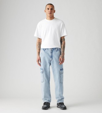 Levi's Proste jeansy cargo baggy 568 niebieskie