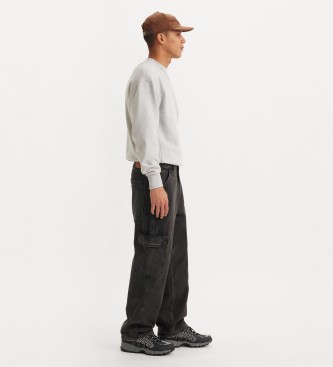 Levi's 568 cargo straight baggy trousers black
