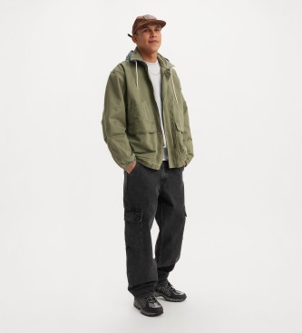 Levi's 568 cargo straight baggy trousers black