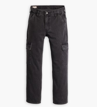 Levi's 568 cargo straight baggy trousers black