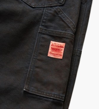 Levi's Broek 568 timmerman recht en baggy zwart