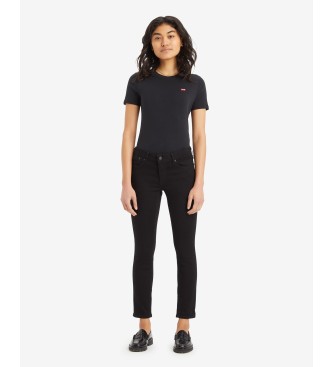 Levi's 712 skinny jeans with piped pocket black