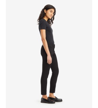 Levi's 712 skinny jeans with piped pocket black