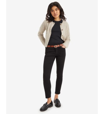 Levi's 712 skinny jeans with piped pocket black
