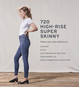 Levi's Jeans 720 HiRise Ontari Super Skinny Azzurri