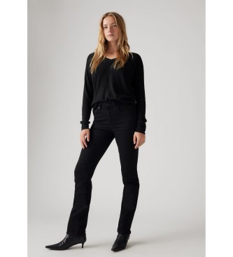 Levi's Straight High-Waisted Jeans 724 black