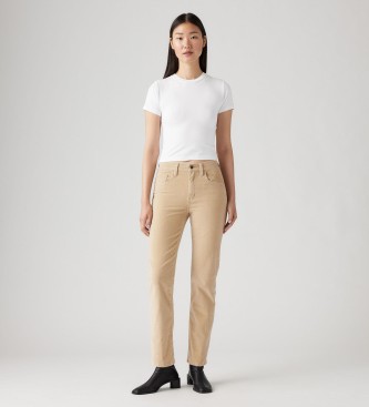 Levi's Pantalon droit en velours ctel 724 avec ceinture haute beige