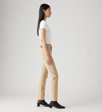 Levi's 724 pantaloni dritti in velluto a coste a vita alta beige