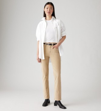 Levi's Pantalon droit en velours ctel 724 avec ceinture haute beige