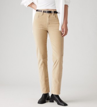 Levi's Pantaln 724 de pana rectos con cintura alta beige