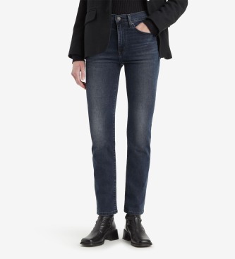 Levi's Rechte jeans met hoge taille 724 marineblauw