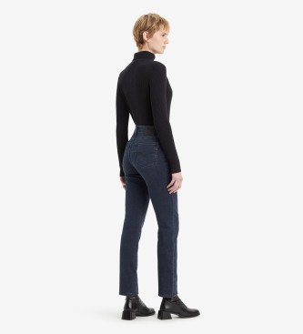 Levi's Rechte jeans met hoge taille 724 marineblauw