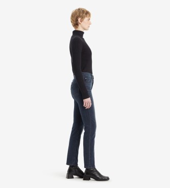 Levi's Rechte jeans met hoge taille 724 marineblauw