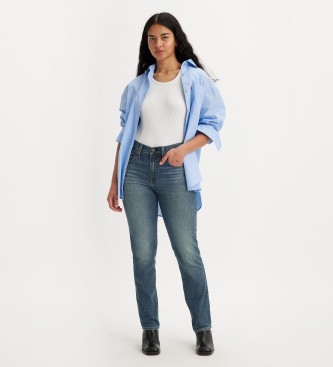 Levi's Rechte jeans met hoge taille 724 blauw