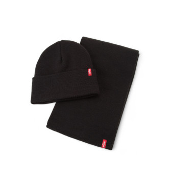 Levi's Ensemble bonnet et charpe de Nol noir