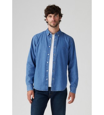 Levi's Camisa de bot�es azul genu�na