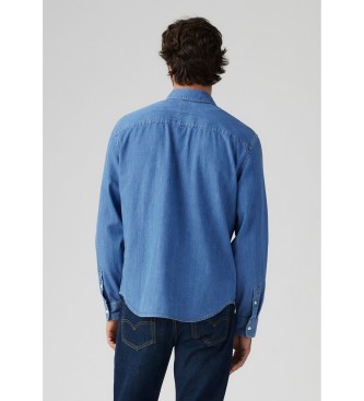 Levi's Camisa de bot�es azul genu�na