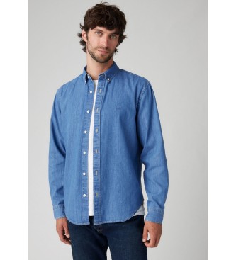 Levi's Camisa de bot�es azul genu�na